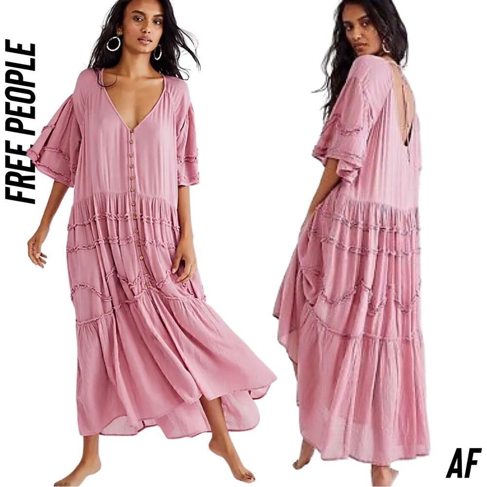 FREE PEOPLE ENDLESS SUMMER MAXI DRESS SMOKED PINK NEW XS